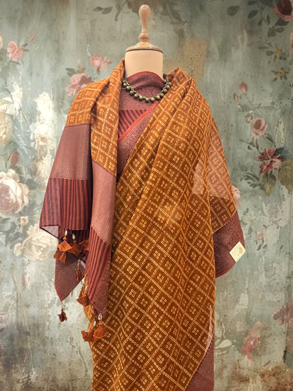 Gangaur Mustard Printed Cotton Saree