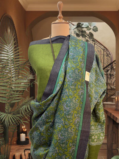 Pichola Green Cotton Saree