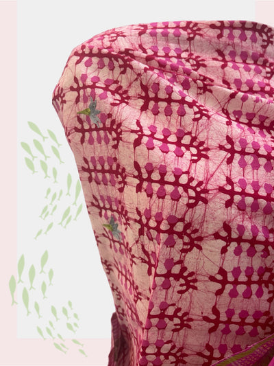 Secret Pond Pink Embroidered Cotton Saree