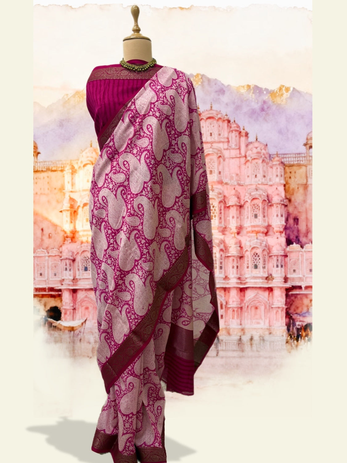 Pink City Printed Cotton Saree