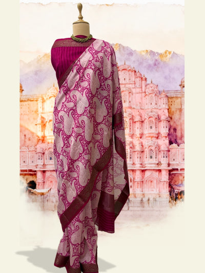 Pink City Printed Cotton Saree