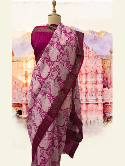 Pink City Printed Cotton Saree