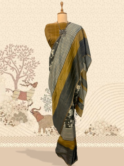 Gondwana Grey Printed Cotton Saree