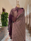 Kampilya Wine Printed Cotton Saree