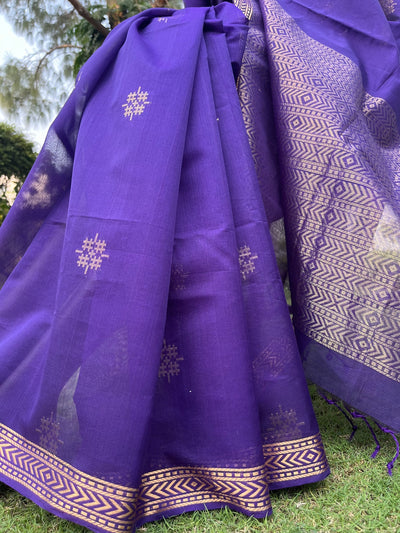 Purple Kanchi Cotton Saree