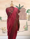 Sindura Red Printed Cotton Saree