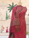 Sindura Red Printed Cotton Saree
