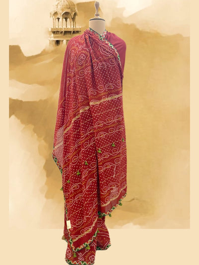 Nawalgarh Red Cotton Saree