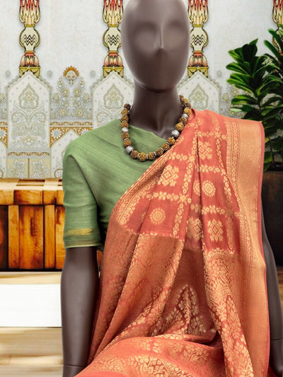 Suhasini Rust Cotton Cutwork Saree