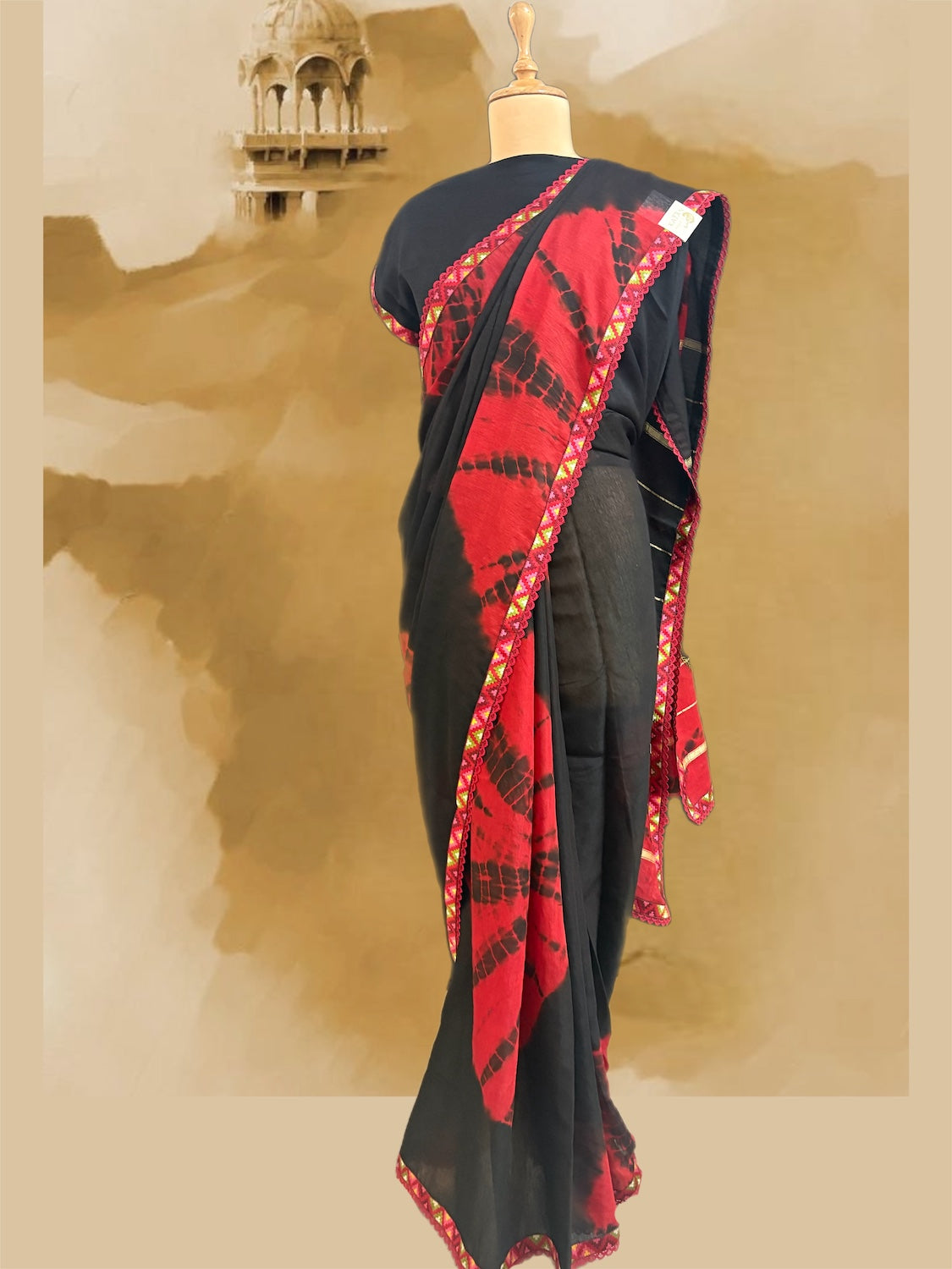 Night On Fire Black Cotton Saree