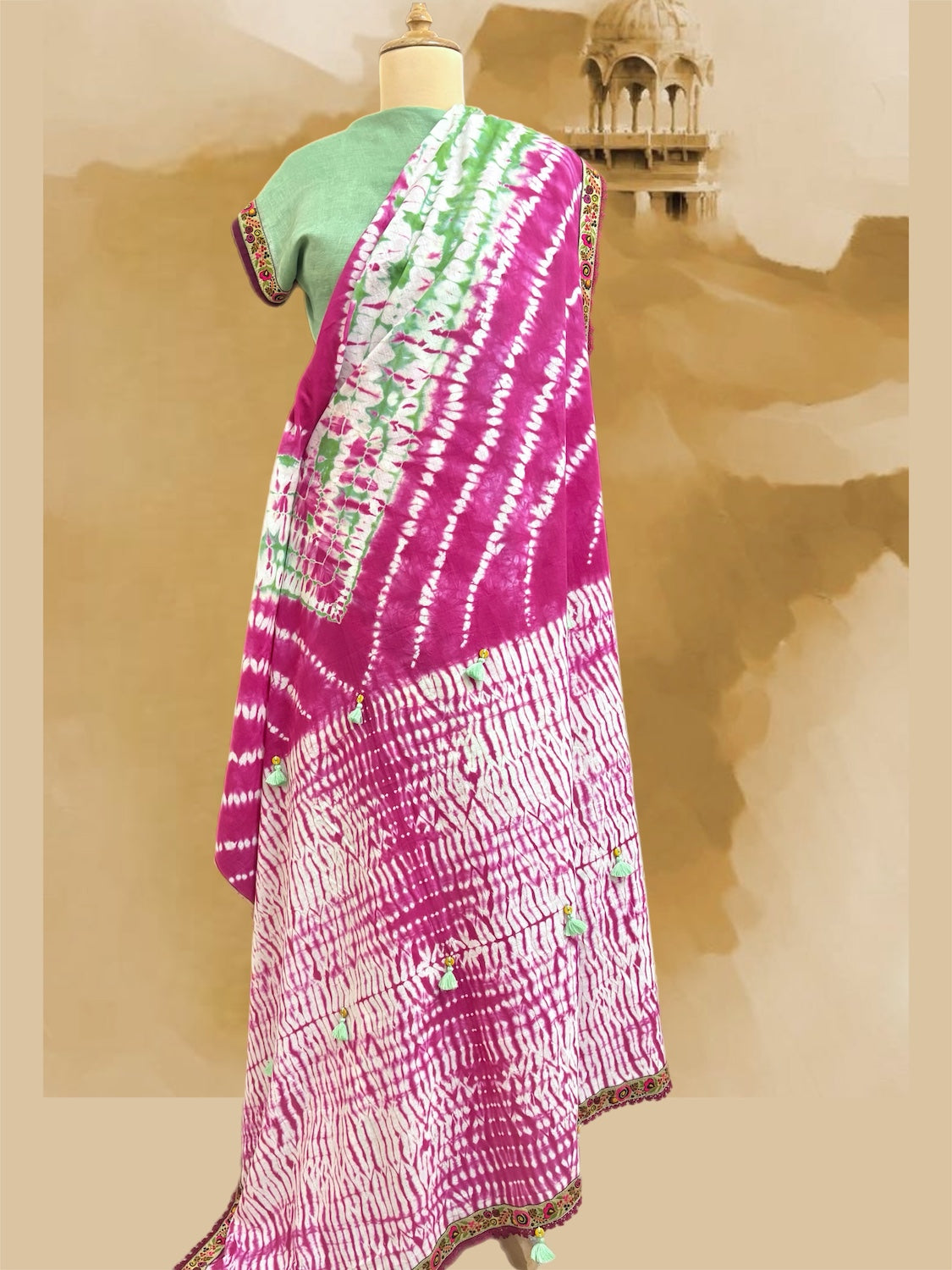 Baisa Pink Cotton Saree