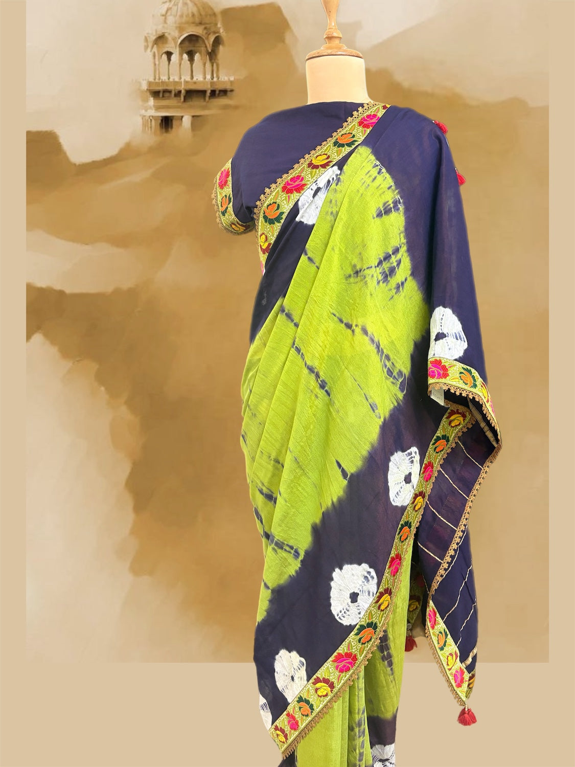 Bhanwari Violet Cotton Saree