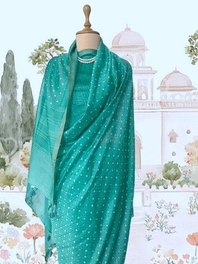 Nilothpala Blue Printed Cotton Saree