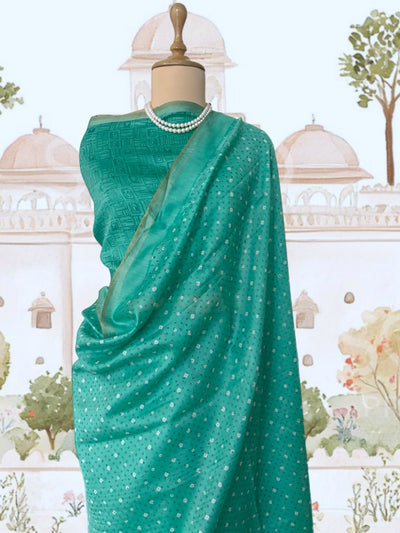 Nilothpala Blue Printed Cotton Saree