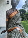 Grey Green Shikargah Cotton Saree