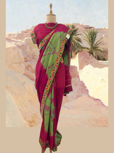 Amer Pink Cotton Saree