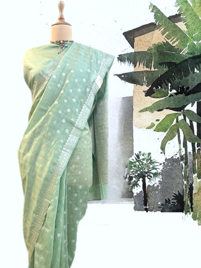 Jalgaon Mint Green Cotton Saree