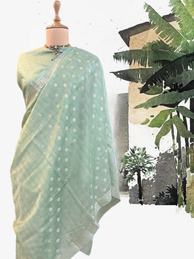 Jalgaon Mint Green Cotton Saree