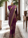 Magenta Wine Cotton Saree