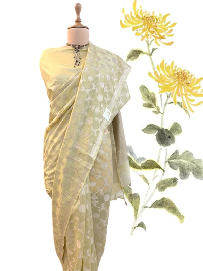 Mashobra Yellow Cotton Saree