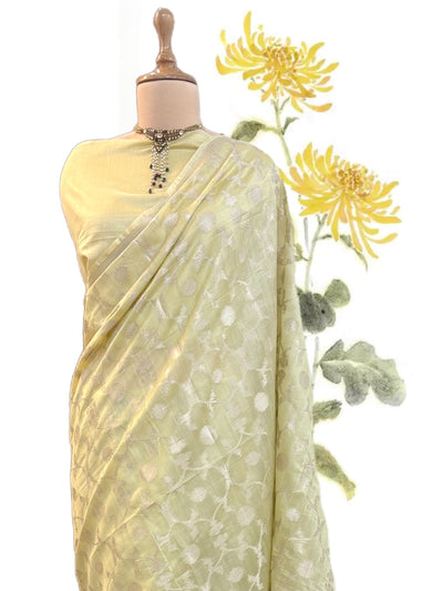 Mashobra Yellow Cotton Saree