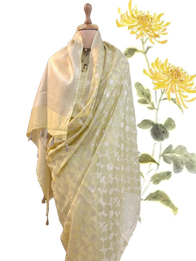 Mashobra Yellow Cotton Saree