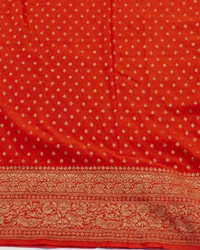 Vijayanagram Blue and Red Crepe Silk Saree