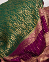 Green & Wine Crepe silk Saree