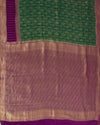 Green & Wine Crepe silk Saree