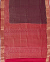 Sringeri Purple & Rani Pink Crepe Silk Sari