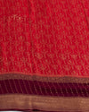 Red & Wine Crepe silk Saree