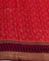 Red & Wine Crepe silk Saree