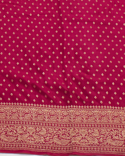 Kakatiya Green and Red Crepe Silk Saree