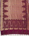 Wine Chantilly Crepe Silk Saree