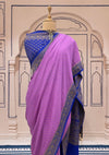 Pallava Lilac Crepe Silk Saree
