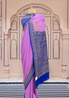 Pallava Lilac Crepe Silk Saree