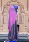 Pallava Lilac Crepe Silk Saree