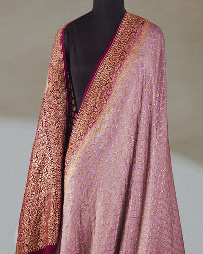 Pallava Lilac Silk Crepe Saree