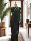 Très Chic Black Crepe Silk Sari