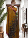 Santhal Mustard Crepe Silk Sari