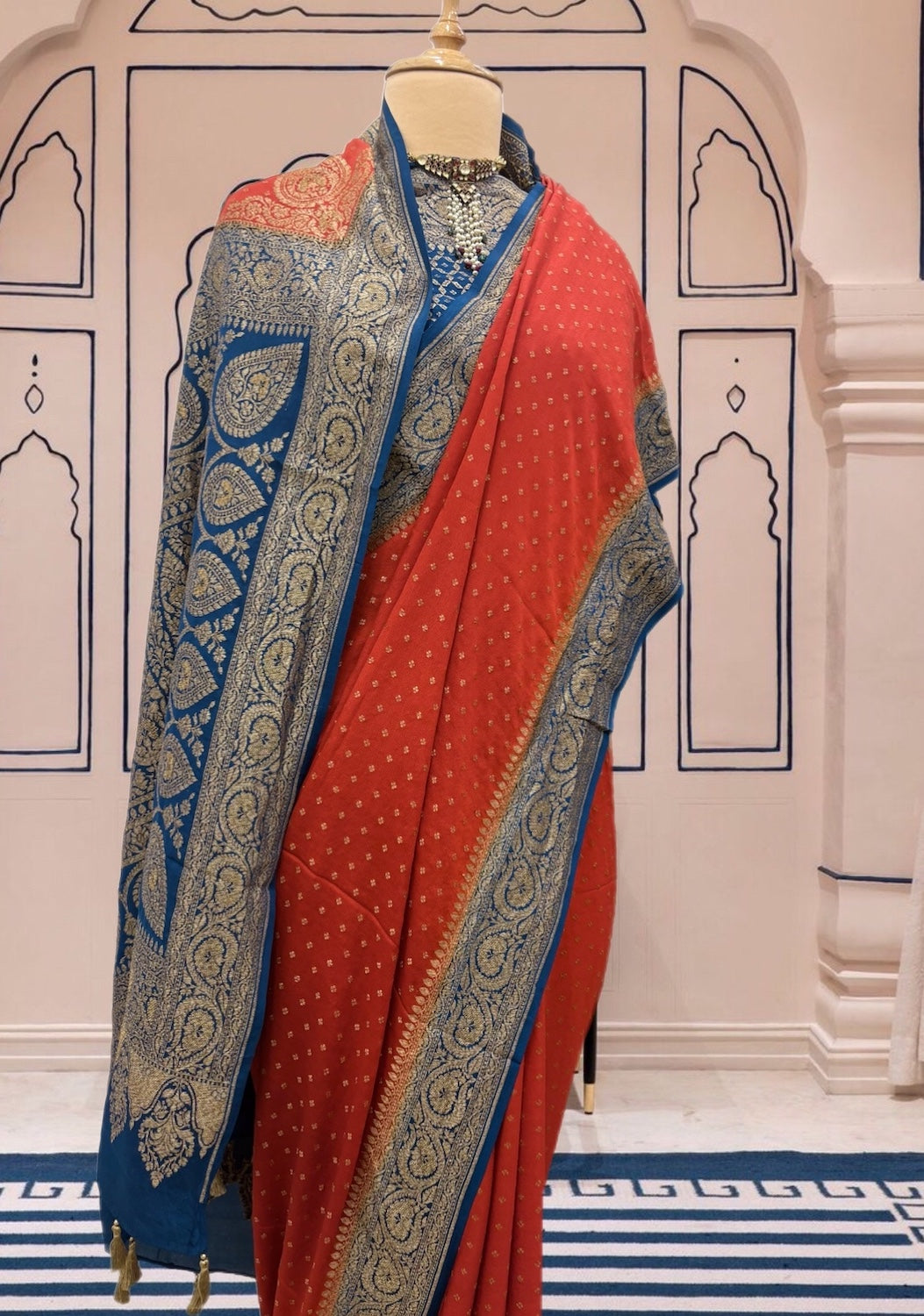 Kakatiya Rust Crepe Silk Saree