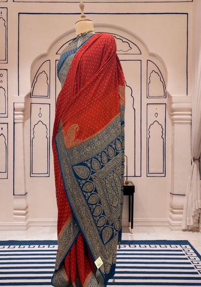 Kakatiya Rust Crepe Silk Saree