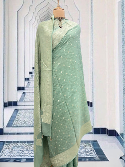 Evelyn Sea Green Crepe Silk Saree