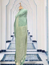 Evelyn Sea Green Crepe Silk Saree