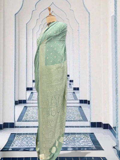Evelyn Sea Green Crepe Silk Saree