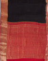 Black and Red Crepe Silk Saree