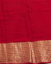 Black and Red Crepe Silk Saree