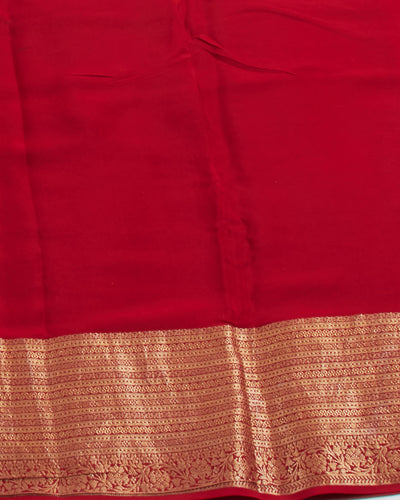 Black and Red Crepe Silk Saree