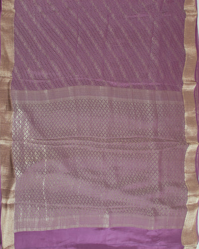 Mauve Chevron Crepe silk Saree