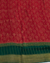 Maroon & Green Crepe silk Saree